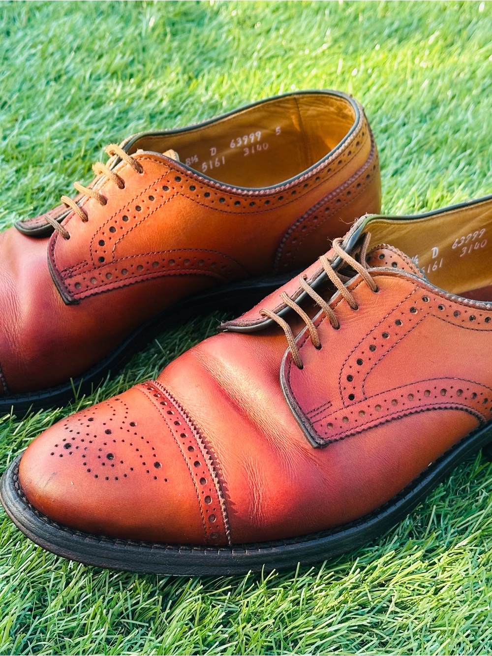 Allen Edmonds Classic Men's Cap-Toe Brogue Leather Oxfords in Brown